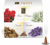 Zed Black Dhoop Cones Boxes (Rose, Mogra, Sandal and Lavender) - Pack of 12 (Total No. of Dhoop Cones - 240)