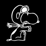 Gesar Sticker Snoopy Pilot - Snoopy Pilot - Sticker for cars and motorcycles - Sticker for bedroom - Suitable for all mac models - Funny pattern - Dimensions 9 x 10 cm (White)