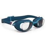 NABAIJI (DECATHLON) Swimming Goggles Adjustable Nose Bridge & Strap for Men - Clear lenses - One size (Blue White Red)