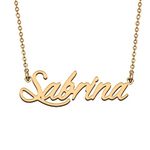 HUAN XUN Choker Necklaces for Women Sabrina Name Necklace Customized for My Sister