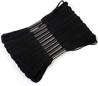 10 Skeins Black Embroidery Floss, 8m Cotton Embroidery Floss-Cross Stitch Thread, Embroidery Thread Floss Set, Stitch Threads Polyester Thread Friendship Bracelets Thread