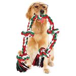 RIO Direct Dog Rope Toys for Strong Large Dogs, XXL 36inch Sturdy 5-Knots Rope Tug for Aggressive Chewers, Interactive Tug of War Rope Chew Training Toys for Large Breeds Dogs Teeth Cleaning