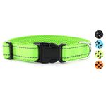 HANK 3M Reflective Dog collar | Dog neck belt Soft Breathable Mesh Collar for dogs with Adjustable Buckle | Dog belt Protect your dog neck from choking Lightweight & Comfort-fit (Large, Neon Green)