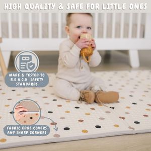 Bubba Bear Baby Play Mat – Soft Beige, Infant Floor Cushion