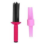 HAIOLORPRO 2PCS Curling Roll Comb, Curly Hair Brush for Curly Hair, Three Different Sizes of Styler for Bounce Curl, Hair Fluffy Curling Roll Comb, Hair Tools for Casual Wear or Special Events