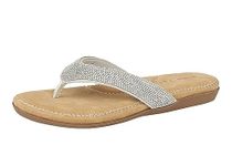 Cipriata Ladies Silver ALCEE Diamante Wide FIT Toe Post Sandals L672FS KD-UK 9 (EU 42)