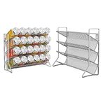 Mutool 3 Tier Spice rack Free standing Metal Kitchen Shelf herbs Spice Bottle Jars Storage Tidy Condiment holder for Countertop Cabinet, set of two, without jars (silver grey)