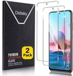 Didisky [2 Pack] Tempered Glass Screen Protector for Xiaomi Redmi Note 10S,Redmi Note 10 4G,(Not for Redmi Note 10 5G) Anti Scratch, 9H, No Bubbles, High Definition, Case Friendly, Transparent