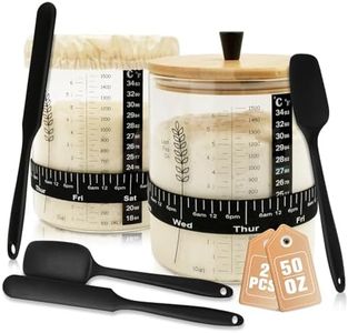 Rakovar 50oz Sourdough Starter Jar Kit, Wide Mouth Sourdough Container 2Pcs