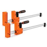 Jorgensen Clamps for Woodwork, 600mm Heavy Duty Wood Clamps, One-Handed Clamp/Spreader Quick Release Bar Clamp, 2-Pack