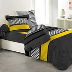 LORETO – A QUALITY LINEN BRAND 144 TC Cotton King Bedsheet with 2 Pillow Covers - Multi Colour, Striped