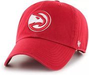 47 NBA Alternate Clean Up Adjustable Hat, One Size Fits All (Atlanta Hawks Red)