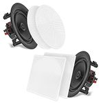 Pyle Ceiling Speakers - Stereo Home Theater Speakers - in Wall Speakers Flush Mount - 8-Inch White 250 Watt, 2-Way, Pair