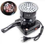 BOKO 450W Charcoal Burner Heater Stove Electric Camping Cooking Stove Charcoal Stove Burner Electric Coal Lighter Electric Sigdi Metal Body Shockproof (Black)