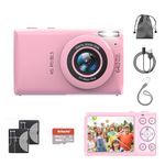 4K Digital Camera, Autofocus 64MP Vlogging Camera with 32G High-Speed SD Card & 2 Large Batteries, 18X Zoom, Compact Portable Small Point and Shoot Digital Camera for Kids Student Adult Beginner