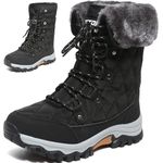 Womens Snow Boots Winter Boots for Women Fur Lined Warm Booties High Top Anti-Slip Boots Cold-Resistant Waterproof Comfortable for Ladies Breathable Outdoor Walking Shoes