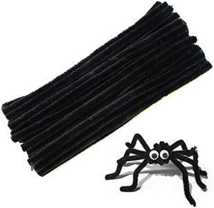 100 Pcs Black Pipe Cleaners Chenille Stem for DIY Crafts,Arts,Wedding,Home,Party,Holiday Decoration 6 mm x 12 Inch