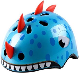 Atphfety Toddler Kids Bike Helmet,Adjustable and Multi-Sport for Bicycle Scooter Skate,2 Sizes,from Toddler to Youth (Blue Dinosaur)