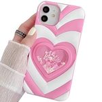 mobistyle Designed for iPhone 11 Cover with Luxury Heart Cartoon Design Soft Silicone Aesthetic Women Teen Girls Back Cover Cases for iPhone 11