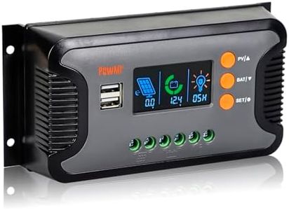 PowMr 30A PWM Solar Charge Controller, 12V 24V 36V 48V Auto, LCD Display and Dual USB Output, Fit for AGM, Gel, FLD, Lead-Acid and Lithium Battery【Update Version】