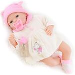 The Magic Toy Shop 20" Realistic Reborn Handmade Sleeping or Open Eyes Baby Girl/Boy Doll with Dummy & Feeding Bottle (Open Eyes Girl)