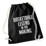 Hippowarehouse Basketball legend in the making Drawstring Cotton School Gym Kid Bag Sack 37cm x 46cm, 12 litres