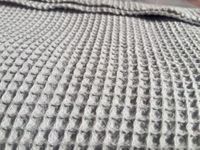 Cotton Waffle Pique Honeycomb Fabric - Bathrobe Gown Towel Cushion Kitchen Cloth Material - 150cm Wide - Sold by The Metre - Silver Grey