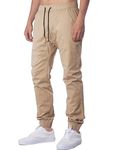 ITALYMORN Khaki Joggers for Men Athletic Sweatpants with Pockets (Khaki, Medium)