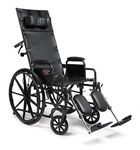 Everest & Jennings Advantage Reclining Wheelchair, Fixed Full Arms & Elevating Legrests, 18" Seat, Silvervein Color