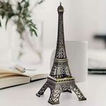 SATYAM KRAFT 1 Piece Metal Eiffel Tower Antique Vintage Statue for Deepwali,Room, Office, Decorative Showpeice for Home, Desk Decor, Table Stand, Gifting for Diwali (25 cm)(Small)