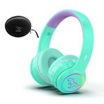 IFECCO Wireless Kids Boys Headphones with Microphone,Cute Light Up Dinosaur Children Bluetooth Headphones Volume-limiting for for School Travel,Boys Gifts for 3-12years