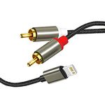 SunnyLan RCA Cable Compatible with iPhone, iOS to RCA Aux Audio Cord Adapter,Lighting to 2 Male RCA Cable for Phone 13 13 Pro 13 Pro Max 13 Mini 12 12 Pro Max 12 Mini 11 Pro Max XS X 8 7 (3.3FT/1M)