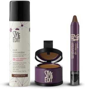 Style Edit Root Concealer Spray, Root Touch Up powder And Root Cover Up Stick to Cover Up Roots and Grays, Medium Brown Hair Color