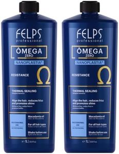 Kit 2 Felps Professional Omega Zero Nanoplastia Thermal Sealing Hair Treatment, Straightening & Smoothing, Formaldehyde Free, with Macadamia Oil, 1L/33.81oz, 2 Pack
