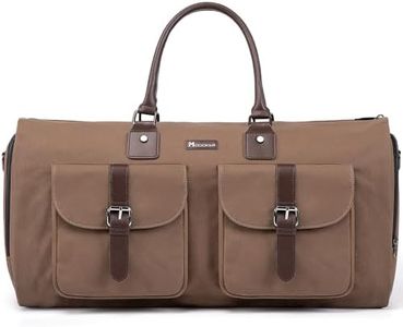 Modoker Convertible Weekender Bag - Canvas Duffle Bags for Travel with Hanging Feature, Brown