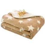 Brandonn Beige Star Polka Wrapping Sheet Cum Swaddle Baby Blanket for Babies(75 Cm X 98 Cm)