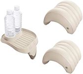 Intex Attachable Cup Holder & Refreshment Tray & Inflatable Headrest (2 Pack)