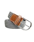 I-Golf Braided Stretchable Golf Belt for Men (Grey/White)