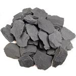 Voulosimi Natural Slate Rocks PH Neutral Stone Perfect Rocks for Aquariums, Landscaping Model,Tank Decoration,Amphibian Enclosures (Black Slate Rocks, 3.5 LB（1-3in）)