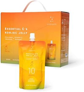 EVERYDAZE Essential C’s Collagen + Vitamin C Konjac Jelly | Vegan, 10 Calories, 0 Sugar | Mango | 10 Packs | Healthy Diet Pouch Drinkable Snack Drink, Weight Management