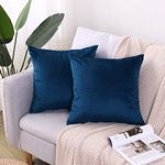 CXTAI 2x Navy Blue Velvet Cushion Covers Decorative Square Throw Pillow Cover Pillowcase 18"x 18"45 x 45cm