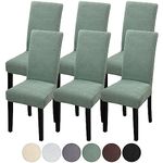 Fuloon 6pcs Chair Covers Dining Room Chair Cover Spandex Polyester High Chair Covers Protector Removable Washable Slipcovers green