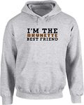 Hippowarehouse I'm The Brunette Best Friend Unisex Hoodie Hooded top (Specific Size Guide in Description) Grey