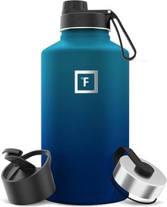 IRON °FLASK Sports Water Bottle - 64 Oz 3 Lids (Wide Spout Lid), Leak Proof - Stainless Steel Gym & Sports Bottles for Men, Women & Kids - Double Walled, Insulated Thermos, for Mom