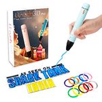 WOL3D I Touch Pro 3D Pen Blue with 10 in 1 (5M) PLA filaments for 3D Printing with Speed Control, Advanced Temperature Regulation, OLED Display & Ergonomic Design – Compatible.