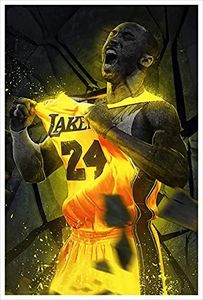 zhengxi Fashion Basketball Sports Superstar Canvas Poster,Wall Art Print Decor Posters for Kobe Bryant,Suitable for Bedrooms, Living Rooms,Classrooms, Courts,etc.-No Frame 16*24inch