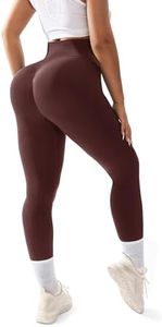 YUKANNA Seamless Butt Lifting Leggings for Women High Waisted Gym Yoga Trousers Sports Workout Scrunch Booty（Coffee，Small