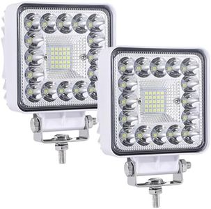 Marine LED Pod Lights, LED Spotlights for Boat Truck Trailer, 120W 10000lm 4 Inch Combo Beam Yacht Dock Lights Tractor ATV UTV Work Light Bar Pods Waterproof, 2 Pack White Housing