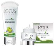 Lotus Herbals White Glow Active Skin Whitening and Oil Control Facewash, 100g & Lotus Herbals Whiteglow Skin Whitening & Brightening Gel Cream SPF 25 Pa +++, 40g