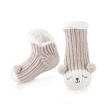 HapiLeap Slipper Socks Women Non Slip Fluffy Socks Cute Animal Thick Knitted Fleece Lined Low Cute Ankle Warm Cosy Bed House Socks for Women Girls Winter Gifts (Beige)